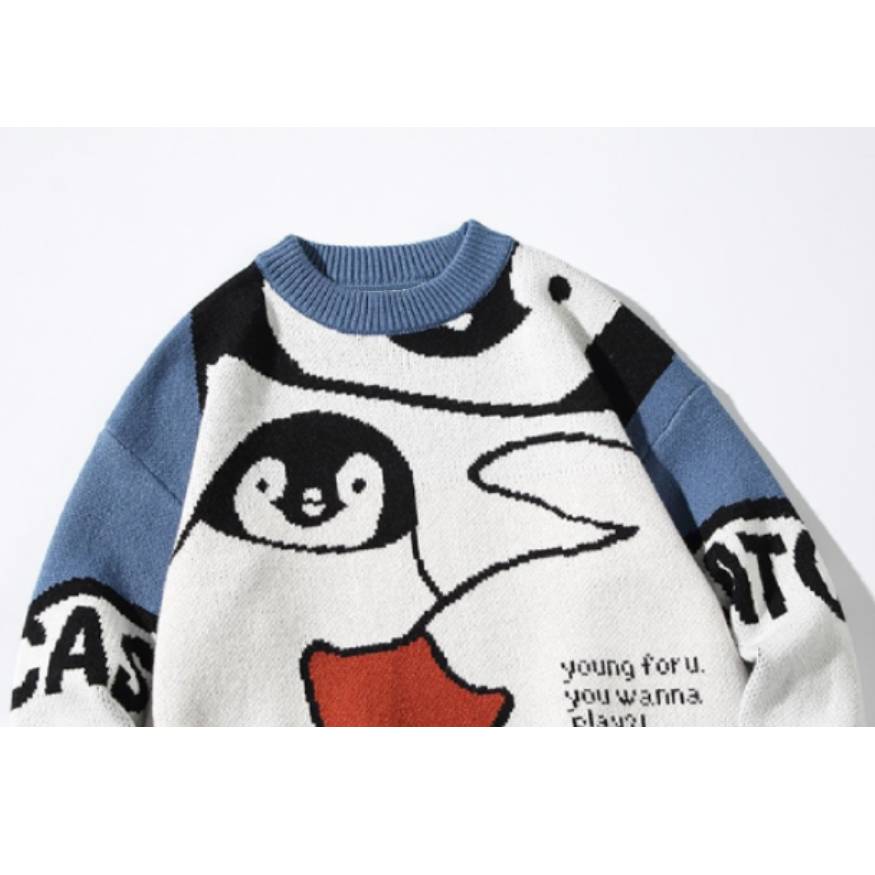 Naughty Penguin Pattern Sweater