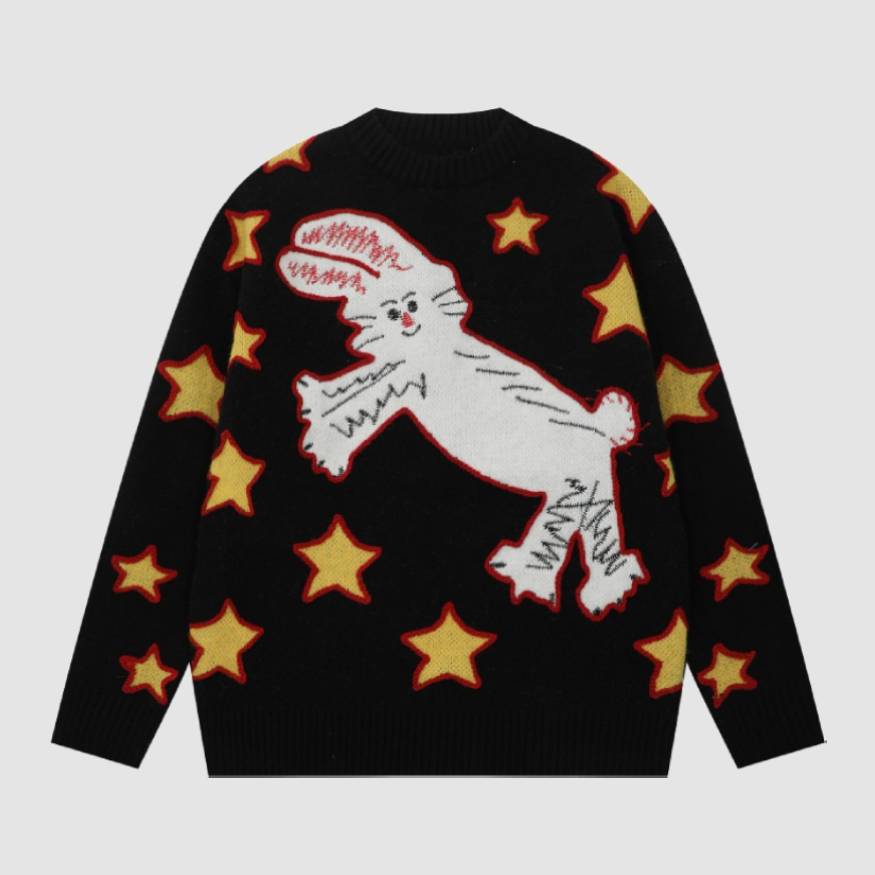 Cute Rabbit & Star Pattern Sweater