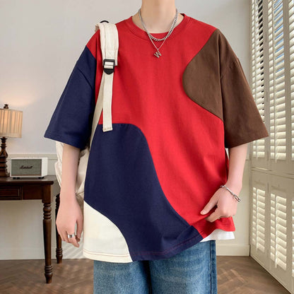 Colorblock Casual Loose T-Shirt